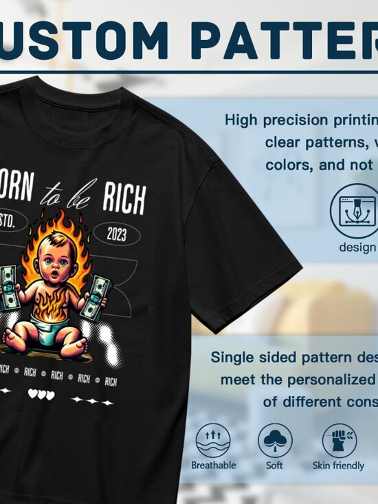Born to Be Rich Graphic Baby Tee - Black - Picture 2 of 5
